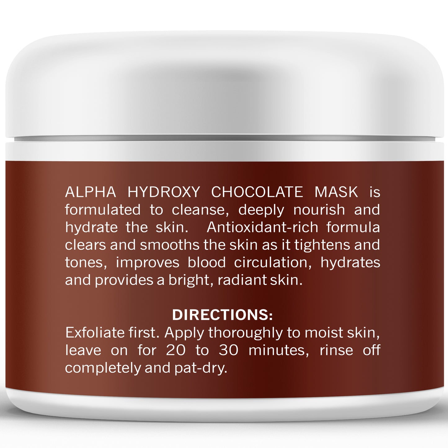 Mascarilla de chocolate alfa hidroxi